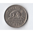 1939 - CANADA 5 Cents Nickel Castoro circolato